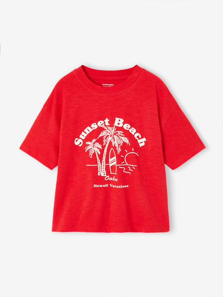Printed boy's t-shirt English green+red 
