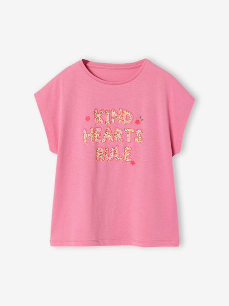 Short-sleeved t-shirt anthracite+ecru+rose 