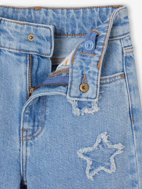 Girl's wide-leg star jeans denim grey+light blue 