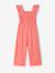Girl's ruffled jumpsuit coral 
