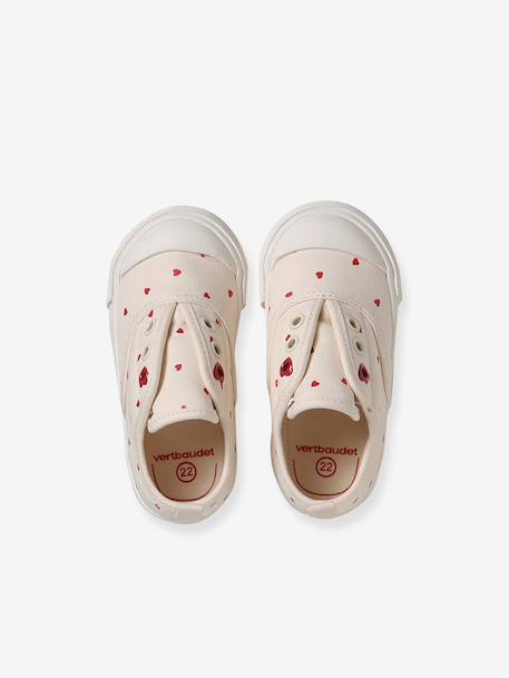 Elasticated Canvas Trainers for Babies printed beige+printed pink 