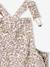 Girl's dungaree with floral print ecru 