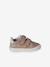 Leather baby trainers with hook and loop fasteners pale pink 