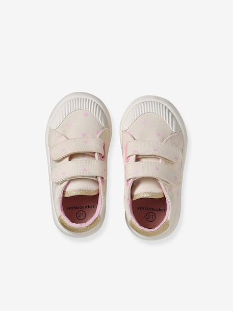 Touch-Fastening Trainers in Canvas for Baby Girls crystal blue+GREEN LIGHT ALL OVER PRINTED+printed pink+printed violet+set pink+White 