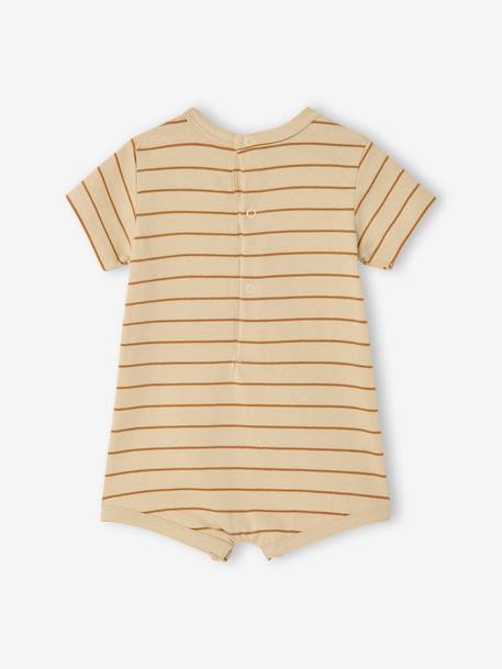 Baby jersey playsuit ecru+peacock blue 