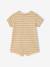 Baby jersey playsuit ecru+peacock blue 