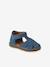 Leather Sandals with Hook-&-Loop Fastenings, for Babies denim blue+sandy beige 