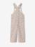 Girl's dungaree with floral print ecru 