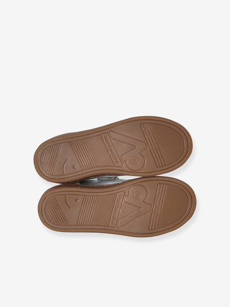 Girls' low-cut leather trainers silver 