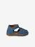 Leather Sandals with Hook-&-Loop Fastenings, for Babies denim blue+sandy beige 