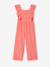 Girl's ruffled jumpsuit coral 