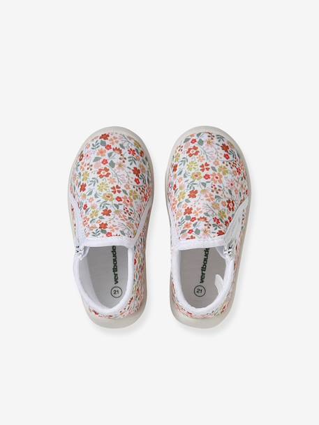 Canvas Slippers with Zip, for Babies pale pink+printed beige+printed pink+printed white 