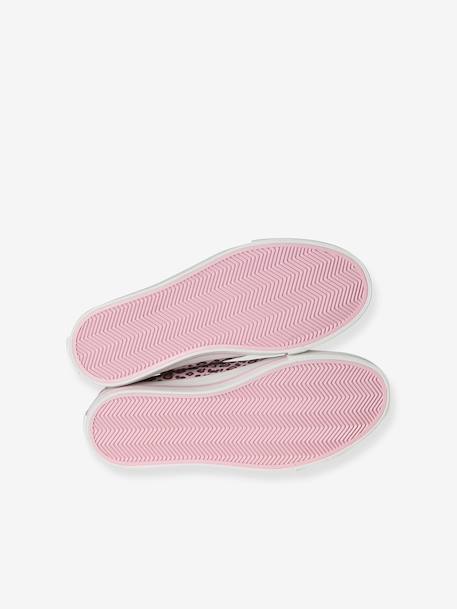 Printed Canvas Trainers with Hook-and-Loop Straps for Children printed beige+printed pink 
