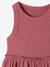 Girl's sleeveless dress khaki+old rose 