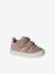 Leather baby trainers with hook and loop fasteners pale pink 