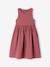 Girl's sleeveless dress khaki+old rose 