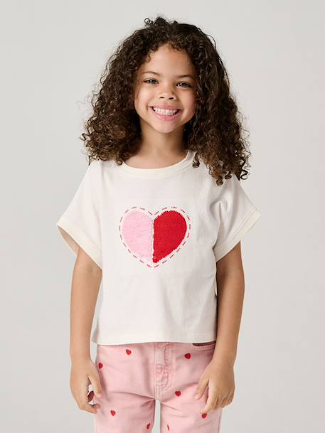 T-Shirt with Sequinned Motif, for Girls aqua green+ecru+lilac 
