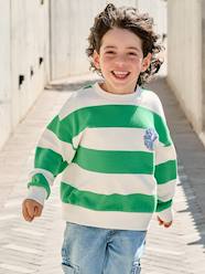 Boys-Striped boy's sweatshirt with placed motif