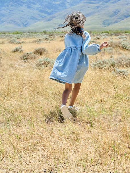 Girl's denim dress double stone 
