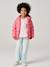 Lightweight hooded puffer jacket for girls grey green+navy blue+old rose+rose 