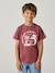 Printed boy's t-shirt aqua green+marl white+medium blue+mint green+ochre+olive+terracotta 