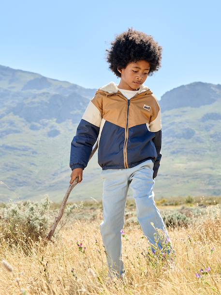 Sherpa-lined boy's windcheater pecan nut 