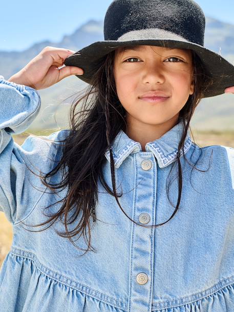 Girl's denim dress double stone 