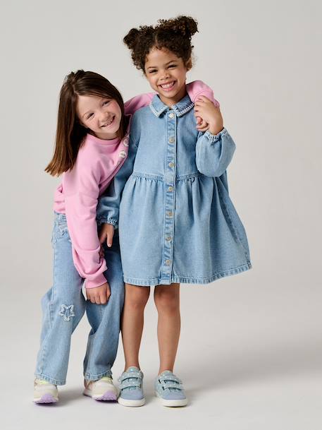 Girl's denim dress double stone 