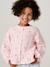 Girl's cotton gauze shirt aqua green+pale pink 
