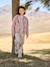 Girl's sherpa-lined quilted jacket anthracite+rose 