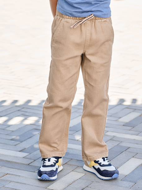Easy-to-put-on fluid trousers for boys beige+medium blue+night blue+sage green+terracotta 