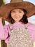 Girl's dungaree with floral print ecru 