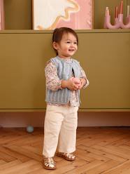 Crinkled Knit Trousers for Baby Girls