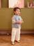 Denim flower sleeveless cardigan for babies stone 