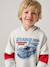 Hooded printed sweatshirt marl grey+marl white+slate blue 