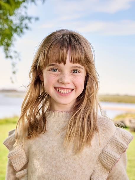 Knitted Jumper for Girls ecru 