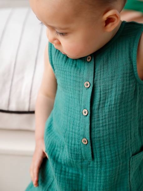 Cotton Gauze Jumpsuit emerald green 