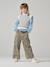 Wide-leg paperbag leopard print trousers for girls beige+chocolate+multicoloured+vanilla 
