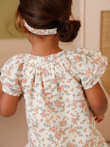 Baby dress set with culotte-style briefs and bandeau ecru 