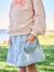 Denim Skirt with Heart Pocket for Girls bleached denim+brut denim 