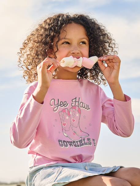 T-Shirt with Knot Detail for Girls mauve 