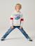 Hooded printed sweatshirt marl grey+marl white+slate blue 