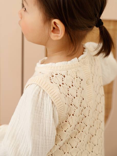 2-in-1 Jumper for Girls ecru 