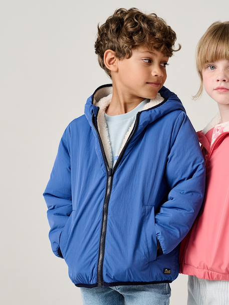 Reversible sherpa jacket royal blue 