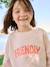 Girl's sweatshirt with positive message aqua green+pale pink 