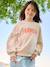 Girl's sweatshirt with positive message aqua green+pale pink 