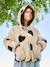 Girls' floral pop hooded sherpa jacket ecru+mauve+vanilla 