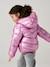 Lightweight hooded puffer jacket with a shimmer effect for girls pale pink+rose 