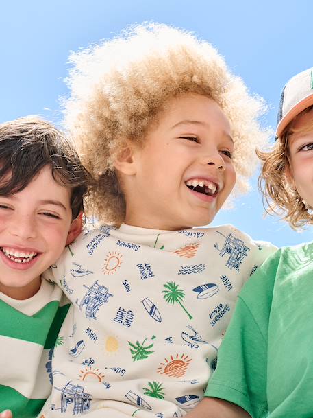 Round-neck sweatshirt for boys ecru 