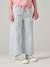 Girls' cotton bermuda shorts striped blue 
